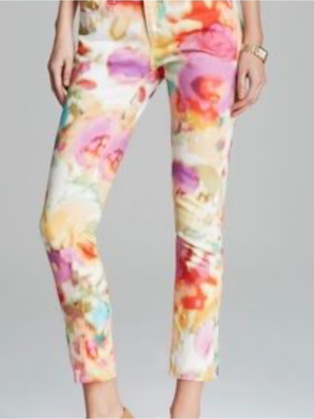 KATE SPADE-WATERCOLOR- PLAY HOOKY 👖Floral Crop Jeans